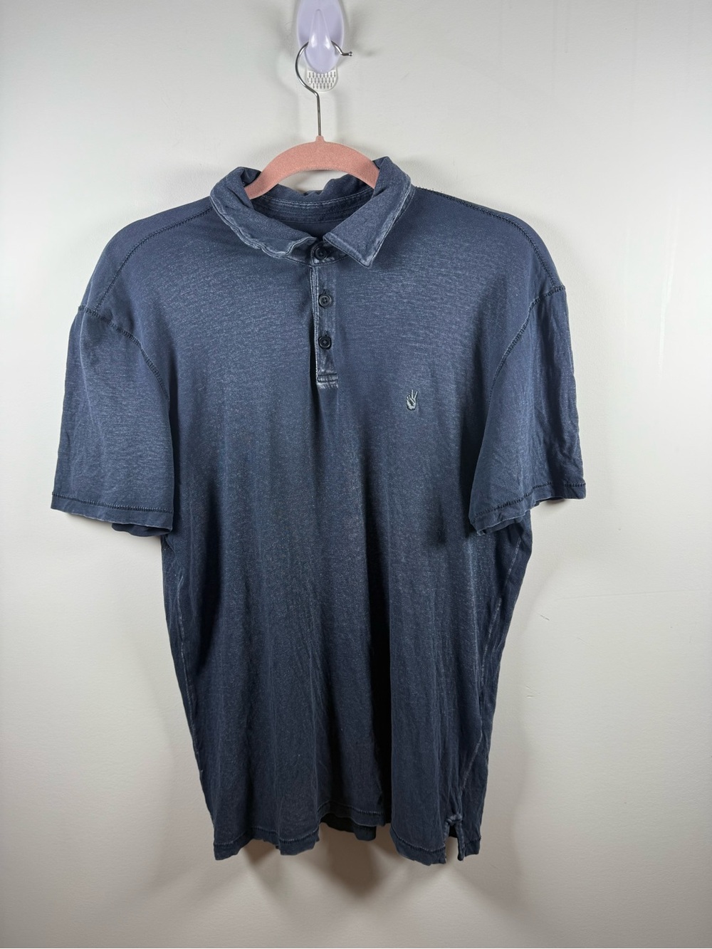 JOHN VARVATOS USA | Men’s Vintage Wash Blue Polo Size M AS IS